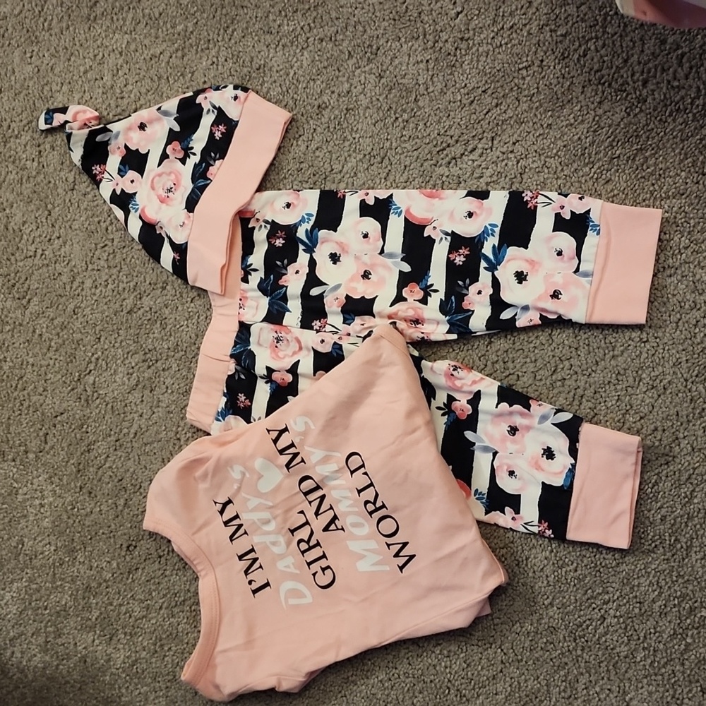 💖 Baby girl 3 piece spring set